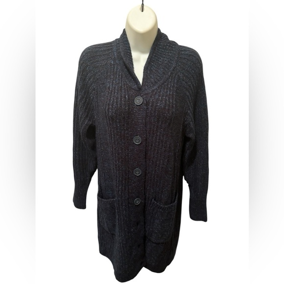 Cabi Blue Lagoon Trail Long Cardigan Sweater Duster Sz S Pockets 4276 Cozy Warm - Picture 3 of 10